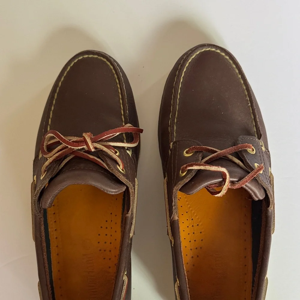 Timberland Brown Leather Boat Shoes - Picture 4 of 7